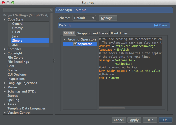 Code Style Settings